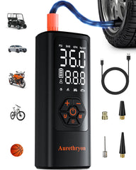 Aurethryon front packaging showing compact cordless pump and accessories benefit quick storage