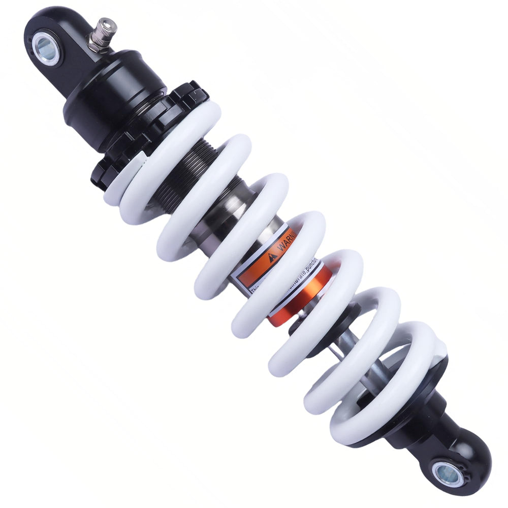 AuryngMD front view of rear shock showing bolt-on fit, improves stability
