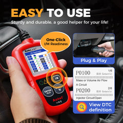 Autel AL319 button closeup highlighting simple controls for faster use