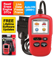 Autel AL329 front view showing screen and buttons, fast code reads
