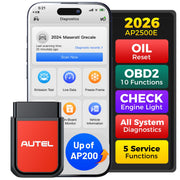 Autel AP2500E front view showing port and compact design for easy storage