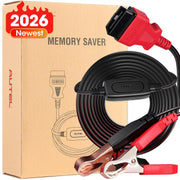Autel MaxiBAS BTMS front view showing compact memory saver and cable — protects vehicle settings