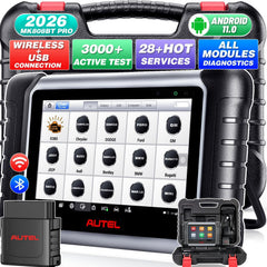 Autel tablet front view showing large screen and quick diagnostics benefit