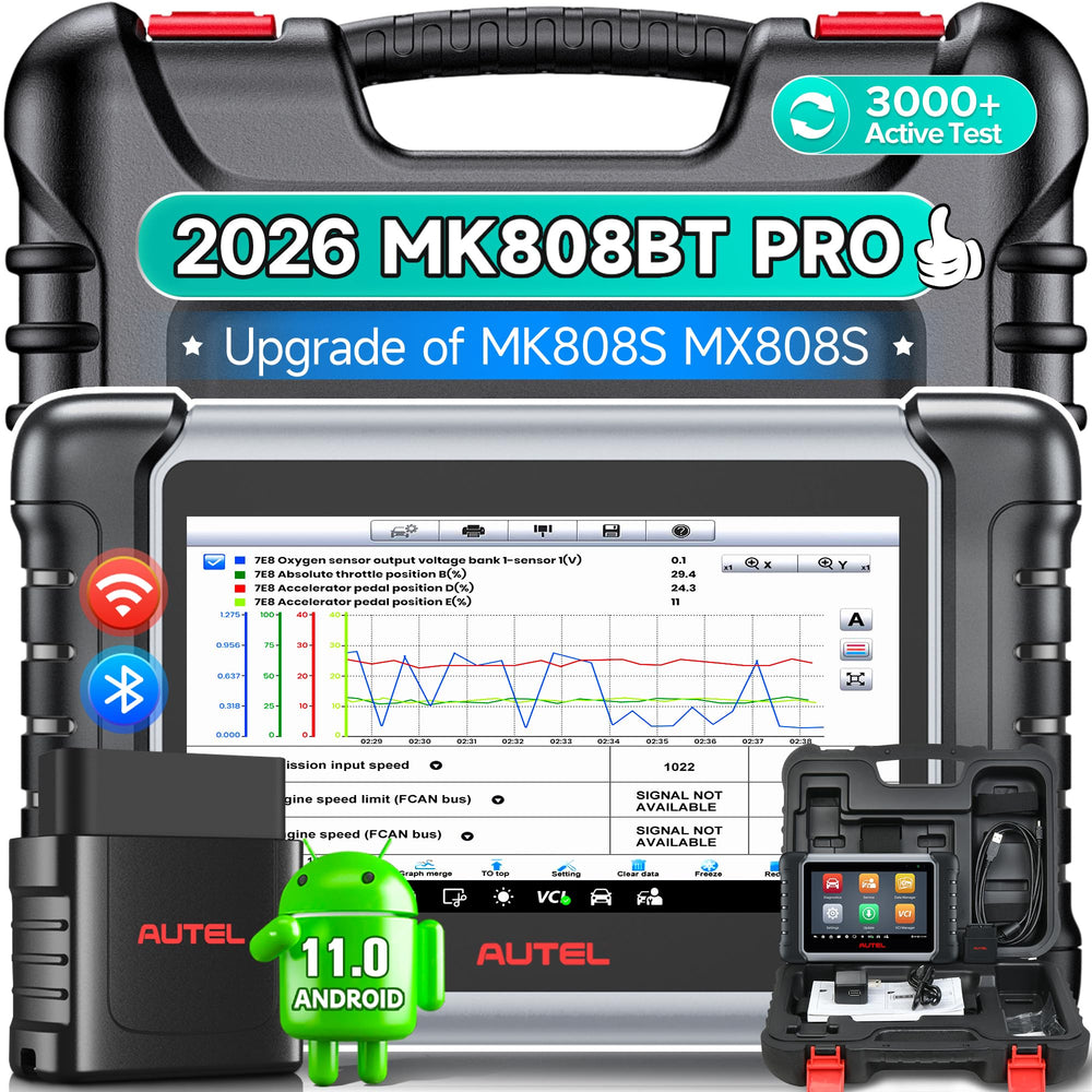 Autel MK808BT PRO front view showing tablet and interface for quick diagnostics