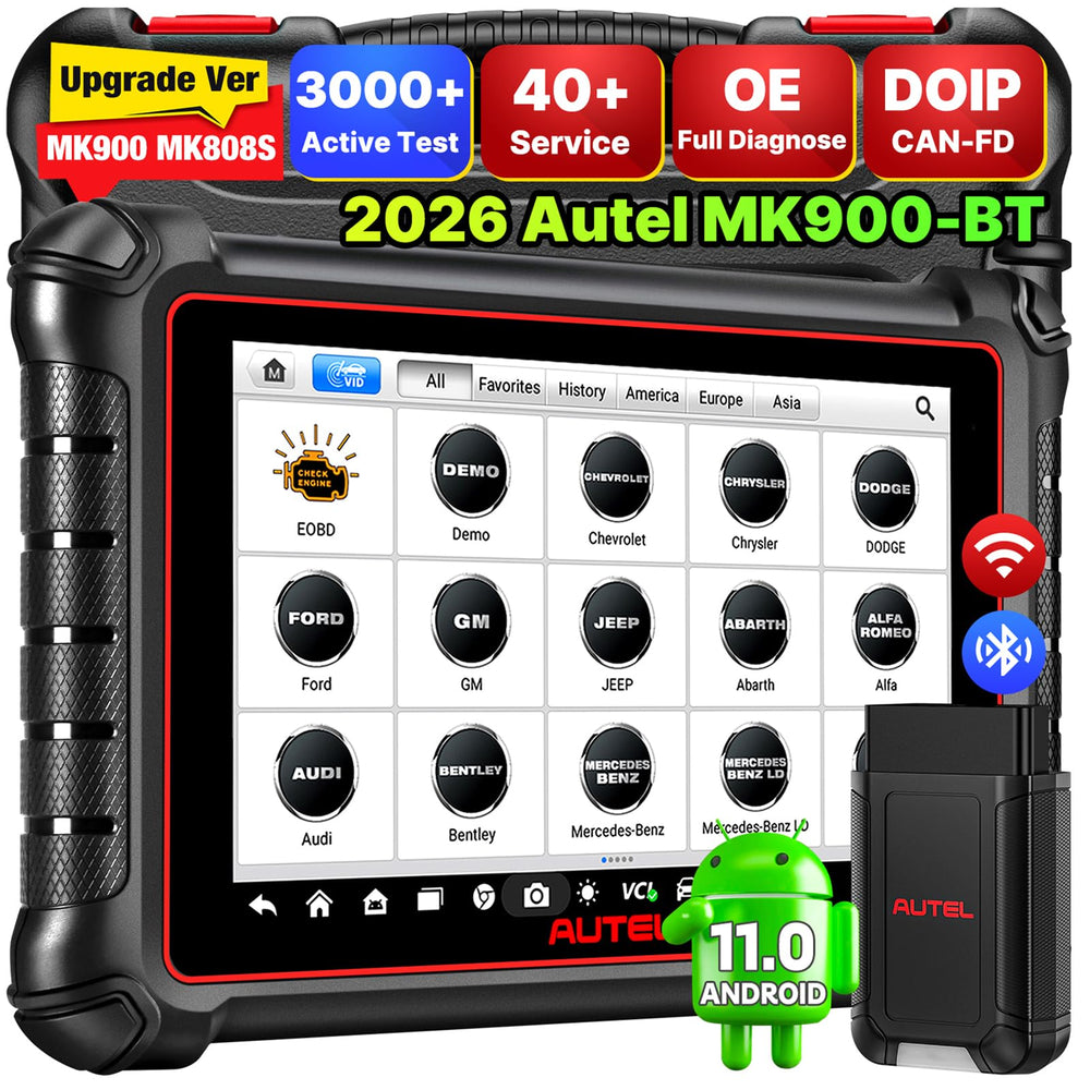 Autel MK900BT front display showing diagnostics and quick readability benefit