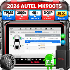 Autel MK900TS front view showing rugged tablet and ports for reliable workshop use