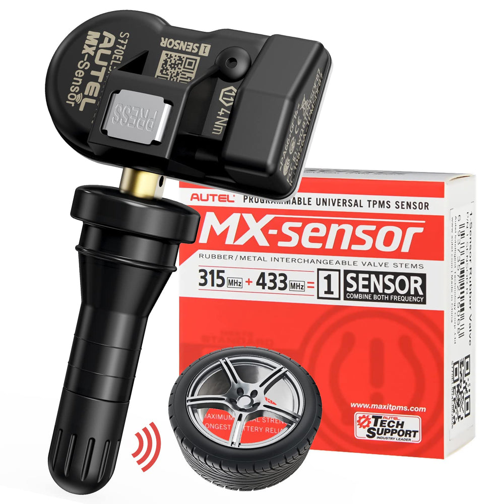 Autel MX-Sensor front view showing compact TPMS design and quick install benefit