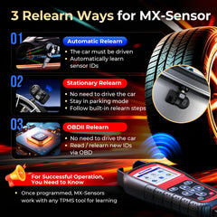 Autel MX-Sensor being programmed with Autel tool for accurate pairing