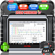 Autel MX808S front display showing diagnostics, delivering quick OE system access