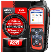 Autel TS408 front view showing device and display, clear professional benefit