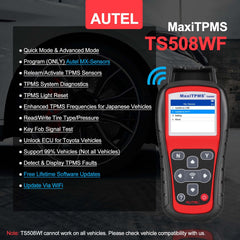 Autel TS508WF side controls close-up highlighting ergonomic buttons for easy operation