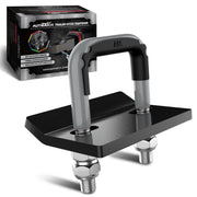 AUTMATCH front view of hitch tightener showing compact kit and included hardware for secure towing