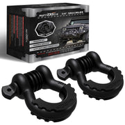 AUTMATCH front view of 3/4" D ring shackle two-pack showing hardware benefits