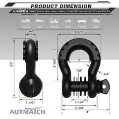 AUTMATCH side profile of drop-forged shackle body demonstrating strength benefit