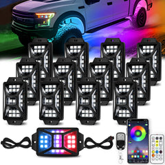 Auto Buero front view of 12 pods showing full kit and bright underglow benefits