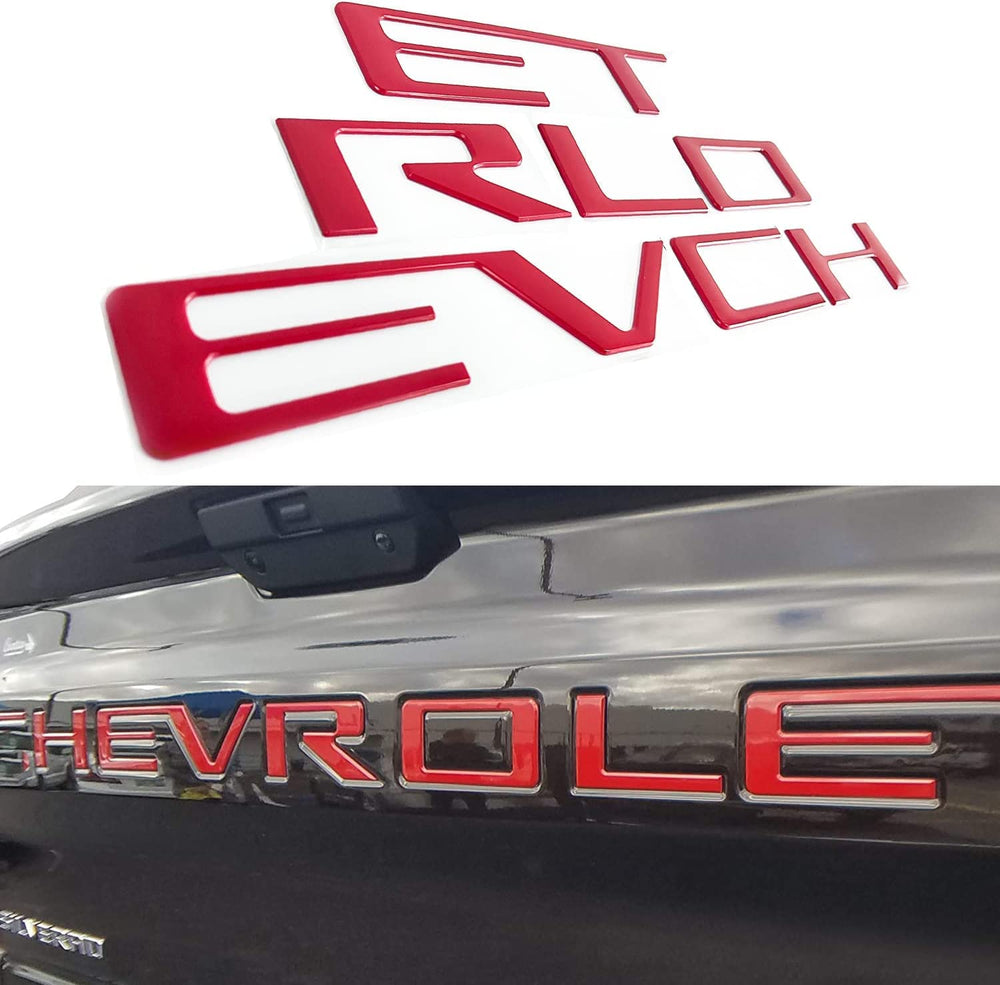 Auto Safety front view of red tailgate letters showing clean fit and visual upgrade
