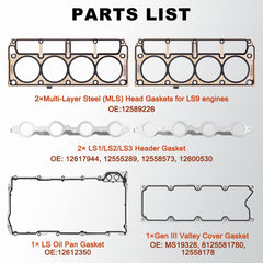 AUTOBABA gasket installed on an LS engine head demonstrating precise fit