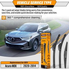 AUTOBOO rear blade packaging for Acura MDX, ready-to-install replacement benefit
