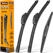 AUTOBOO front packaging showing the 3-blade replacement kit and vehicle fit