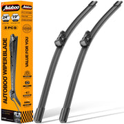 AUTOBOO front packaging showing pair of blades, clear OEM-style replacement benefit