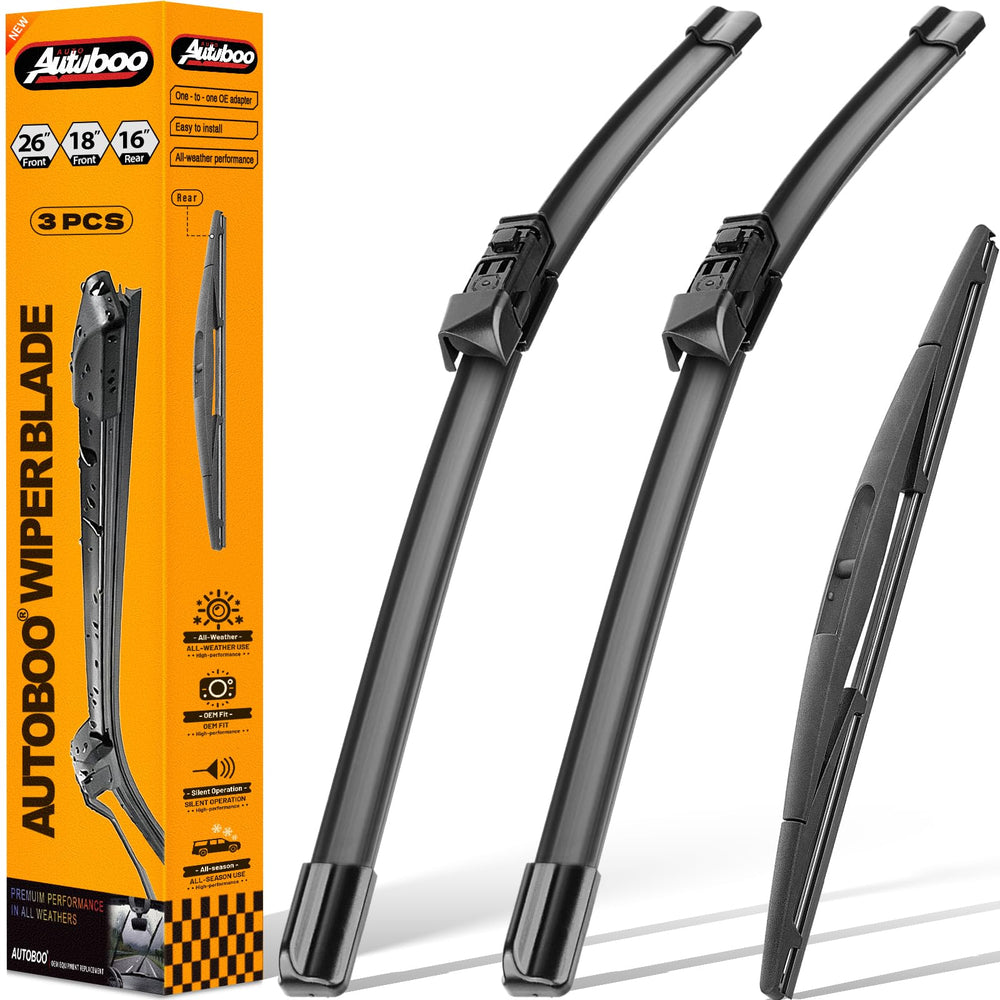 AUTOBOO packaging front showing complete 3-piece kit and quick install benefits