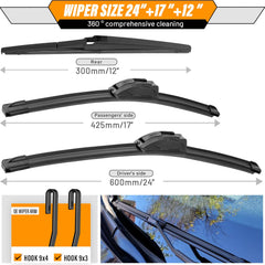 AUTOBOO rear wiper blade detail highlighting compact fit and durable construction