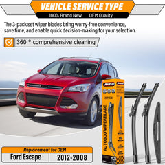AUTOBOO rear 12-inch blade packaging highlighting correct fit and convenience