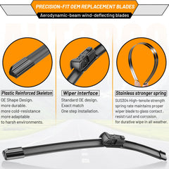 AUTOBOO rear wiper blade mounted on tailgate showing proper replacement fit benefit