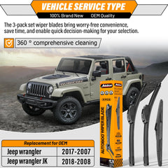 AUTOBOO left and right 15-inch blades front view for easy fitment