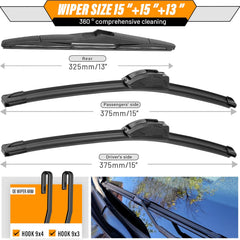AUTOBOO 13-inch rear blade close-up for rear visibility benefit