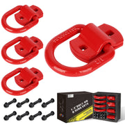 AUTOBOTS front view of red D-ring showing shape and coating for visible durability