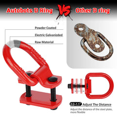 AUTOBOTS D-ring next to bolt showing scale and correct bolt length for installation