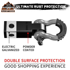 AUTOBOTS side profile of hitch receiver mounted in a receiver demonstrating compact fit