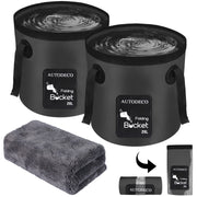 autodeco front view bucket black showing full capacity and portability