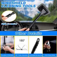 AUTODECO windscreen tool used on a windshield for streak-free edge cleaning benefit