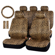 AUTOFAN front seat cover shows bold leopard print and snug fit for style