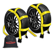 Autofonder front view showing two yellow basket straps and packaging for confident choice