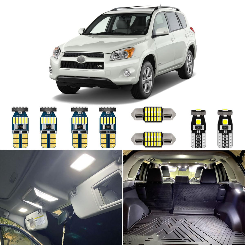 AUTOGINE front package for RAV4 showing complete 8-piece kit and tool, bright upgrade