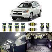 AUTOGINE front package for RAV4 showing complete 8-piece kit and tool, bright upgrade