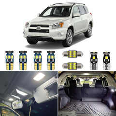 AUTOGINE front package for RAV4 showing complete 8-piece kit and tool, bright upgrade
