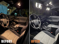 AUTOGINE dome and map lights installed in Corolla interior improving visibility