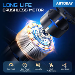 AUTOKAY close-up of fan blades highlighting durable ABS construction benefit