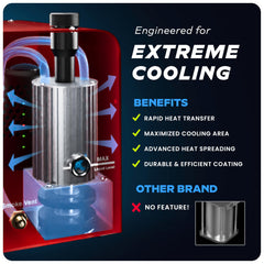 AutoLine Pro built-in compressor detail showing integrated unit for on-demand pressurization