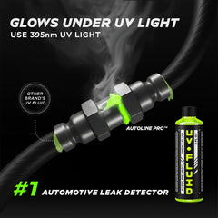 AutoLine Pro UV glow smoke close-up highlighting bright fluorescence under UV
