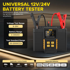 AUTOOL BT360 screen displaying voltage CCA and health status for quick decisions