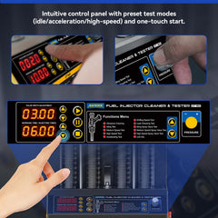 AUTOOL digital display closeup showing pressure and pulse control benefit