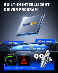 AUTOONE 9003 installed in headlight housing demonstrating clean fit and bright beam