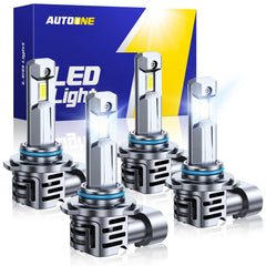 AUTOONE front packaging showing 9005 9006 LED combo and benefits