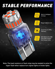 AUTOONE bulb installed in vehicle tail lamp demonstrating plug-and-play convenience