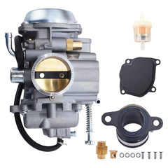 Autoparts carburetor front view showing ports and mounting for easy replacement